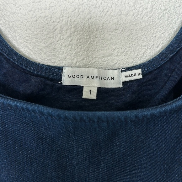 Good American Jean Tank Bodysuit (thong) in dark blue Indigo size 1/Small - Picture 7 of 9